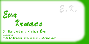 eva krnacs business card
