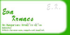 eva krnacs business card